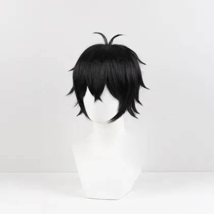 40cm Black Togame Jo Cosplay Wigs for Men - Wind Breaker