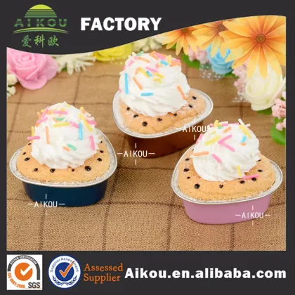 Non-stick decorative aluminum foil disposable muffin cake baking tin