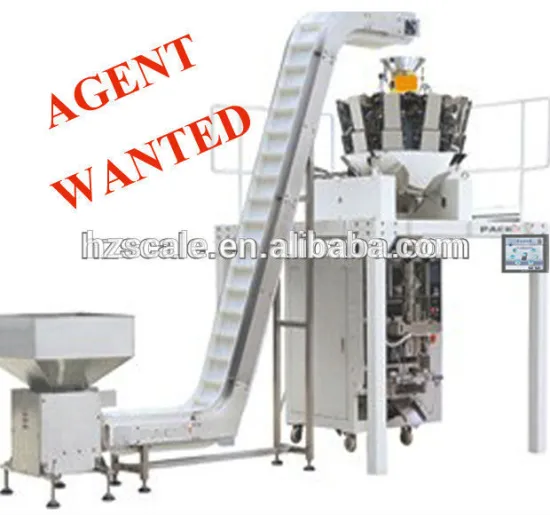 Automatic combination multihead weigher for form fill seal packaging machine