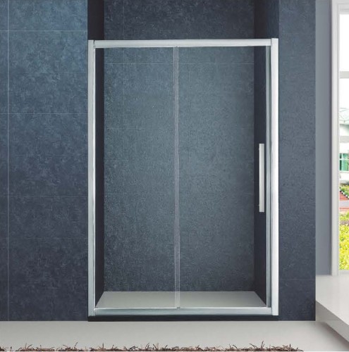 aluminum profile 1 fixed 1 sliding half glass shower doors KD6208