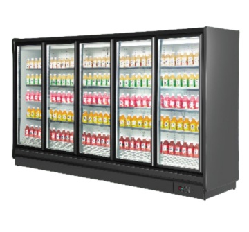 Translucent 5 Door Commercial Beverage Display Freezer for Convenience Stores