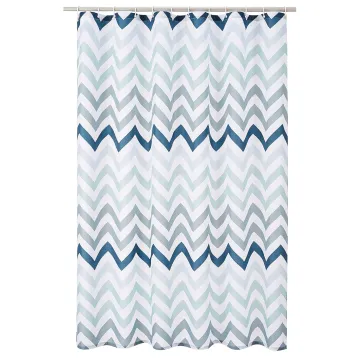 Modern Water-Resistant Fabric Shower Curtain with Grommets and Hooks - Machine Washable for Bathroom