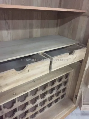 Modern Luxury Living Room Furniture Sets with Reclaimed Elm Wine Rack Cabinet by Mrs. Woods