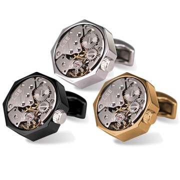 Factory Custom Men's Steampunk Cufflinks, Stainless Steel Watch Cufflinks For Mens Shirts