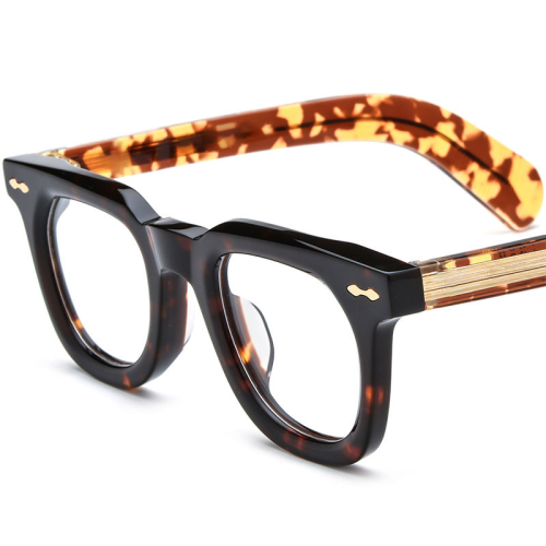 Custom 2-colors Tortoise Round Acetate Frame