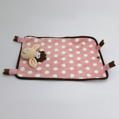 50*50cm Sheep Head Plush Soft Blanket, Stuffed Toy Blanket, Stuffed