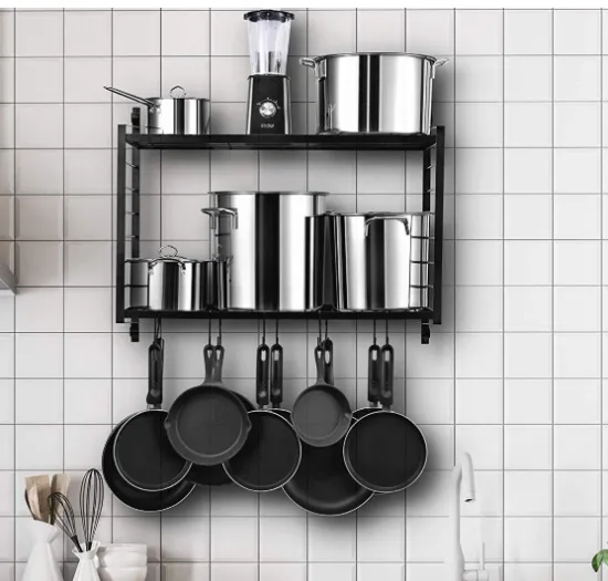 2-Tiered Metal Kitchen Rack Hanging Organizer
