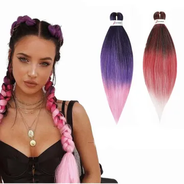 Wholesale 26inch Prestretched Braiding Hair Crochet Ombre Synthetic Yaki Hair Extension Braid Pre stretched Braiding Hair