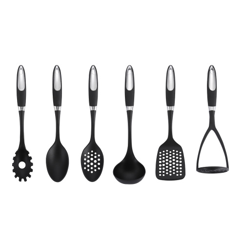 Set de utensilios de cocina de nylon con mangos de 6 piezas