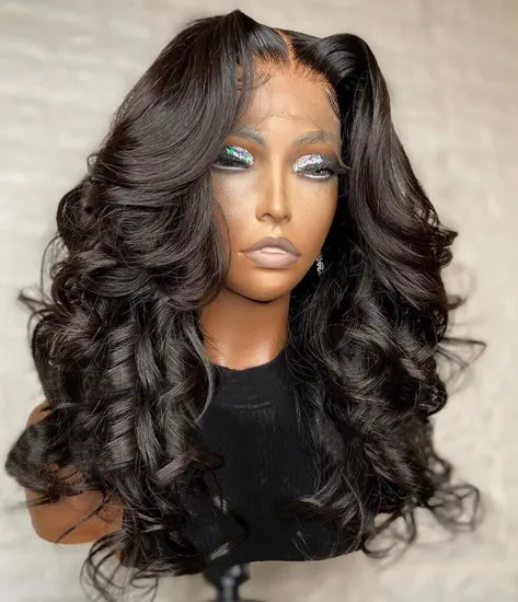 Unprocessed Loose Wave Virgin Indian Human Hair Hd Full Lace Front Wig Cheap Remy Human Hair Lace Frontal Wig For Black Women