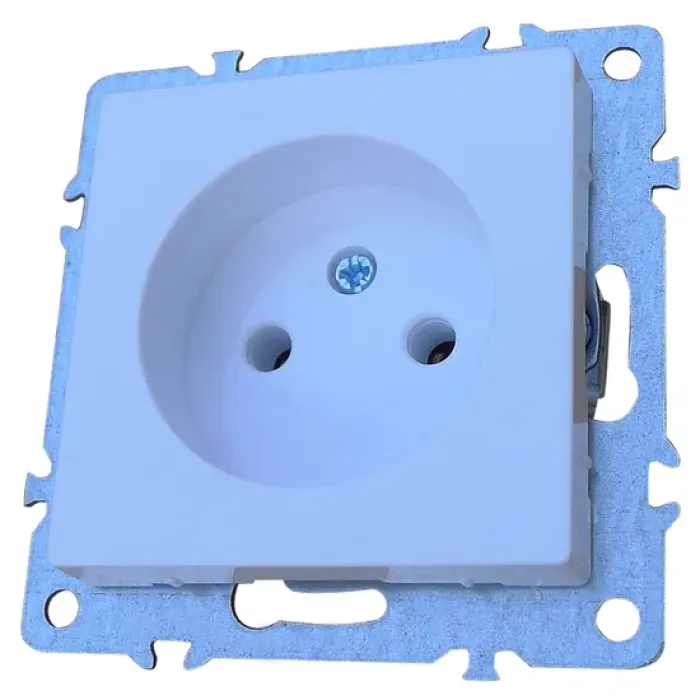 Toma de corriente europea alemana de 2 vías blanca