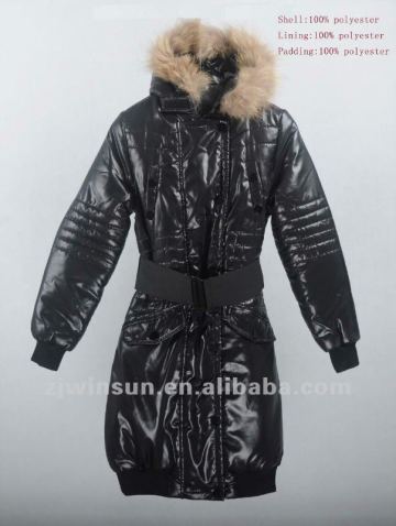 ladies belted polyester coat
