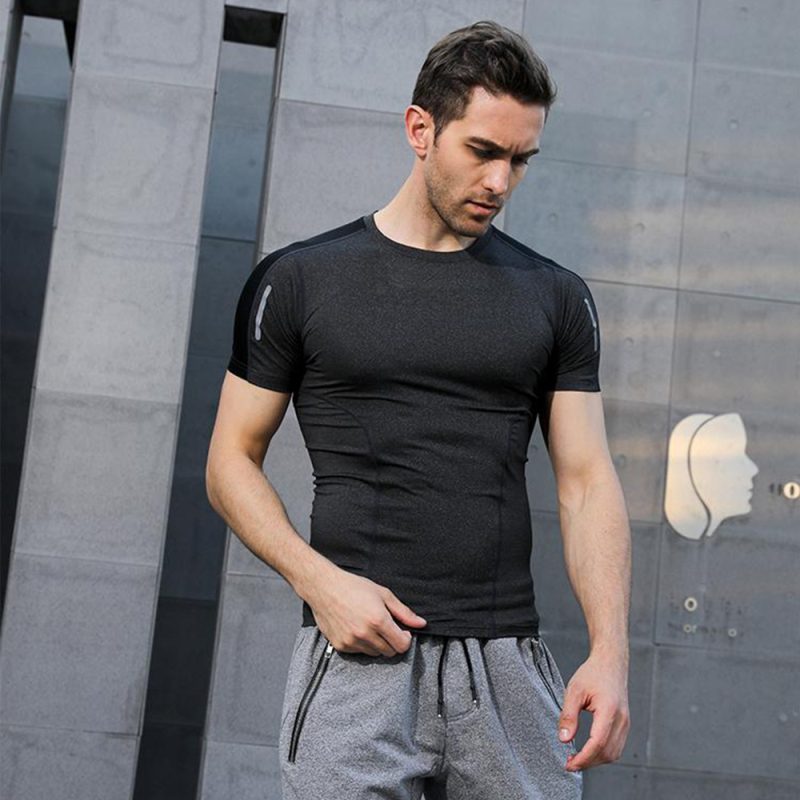 Men Bodybuilding Compression Short Sleeve T Shirts
