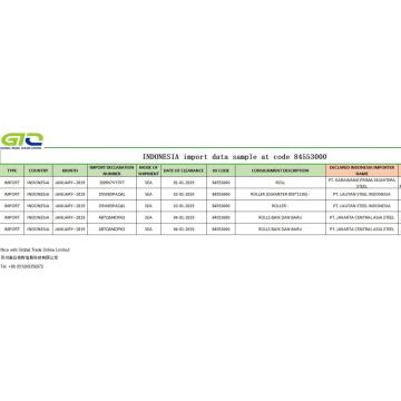 インドネシアはコード84553000でデータサンプルをインポートします