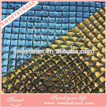 2015 New!!fashion hotfix square crystal rhinestone net mesh for Santa's Bling Shoes