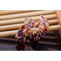 Gold Plated Unique Stud Earrings Multicolor