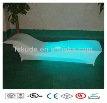 Battery Rechargeable Glowing LED Plastic pool chaise lounge chair