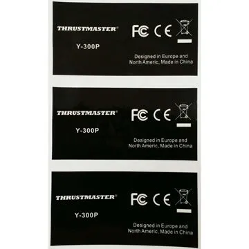 THRUSTMASTER adhesive labels, black background/white text