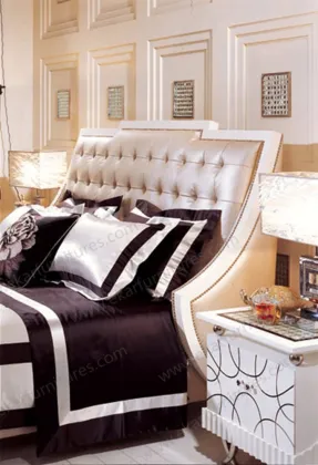 Double bed design furniture modern leather european bed room furniture bedroom set