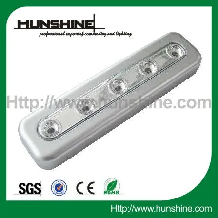 hot rectangle magnetic waterproof touch light with 5led