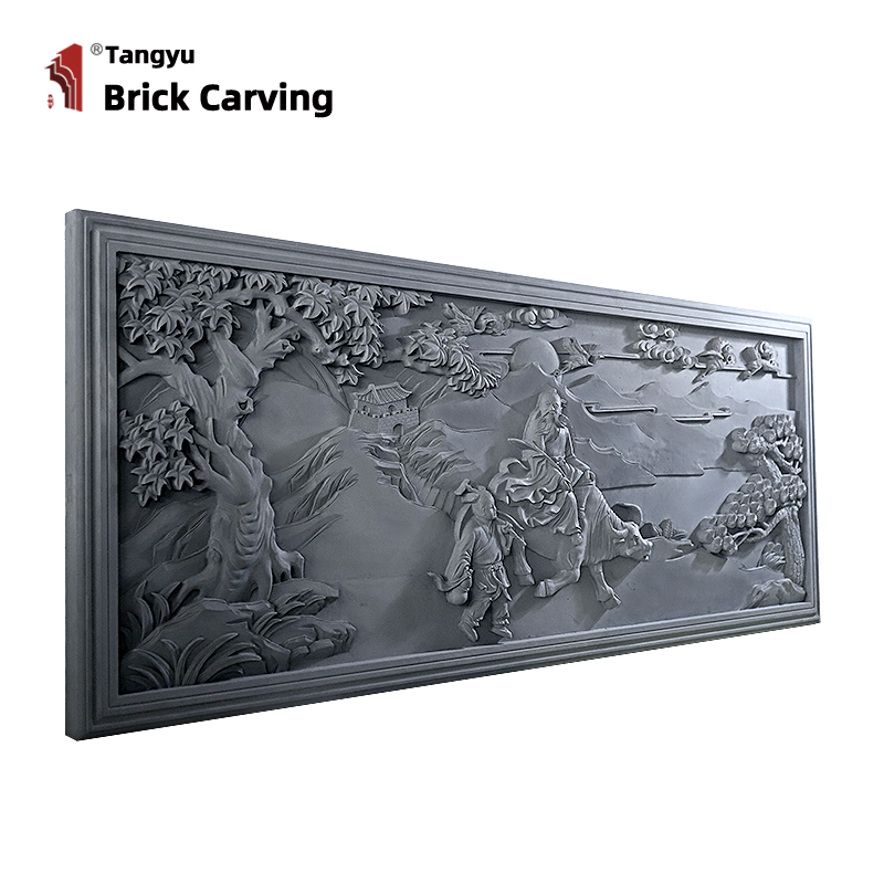 Horizontal brick relief mural