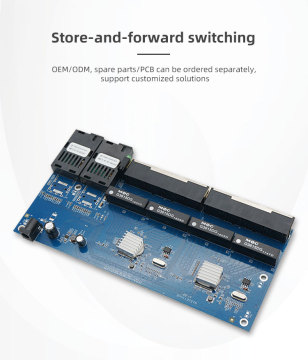 Gigabit Fiber Switch with 2 Fiber Ports and 8 LAN Ports