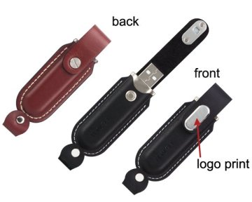 Customizable Logo  Cheap Leather Usb Stick With Hi-speed Samsung Chip And Full Capacity