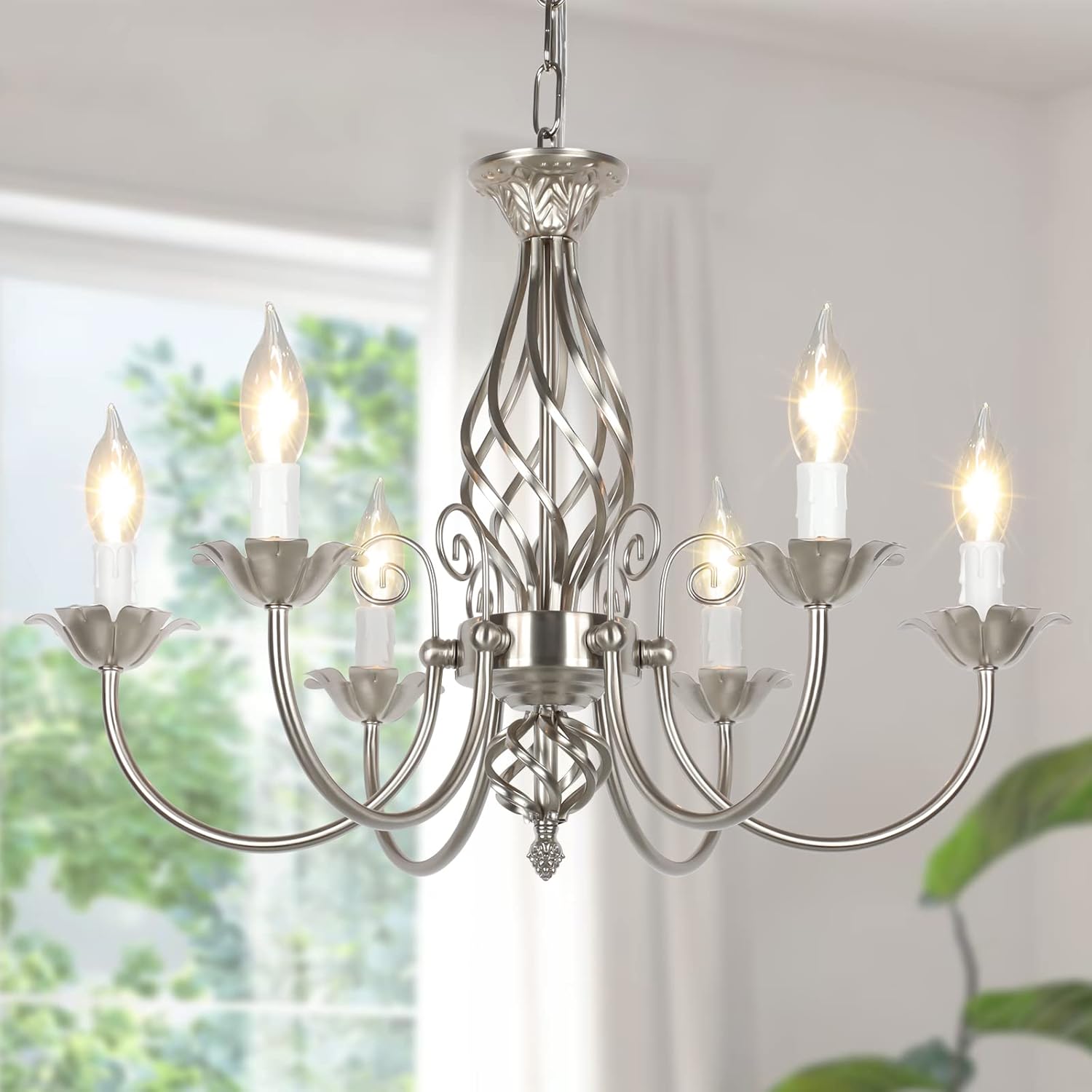 6-Light Farmhouse Candle Chandelier for Living Room (2)