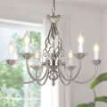 6-Light Farmhouse Candle Chandelier for Living Room