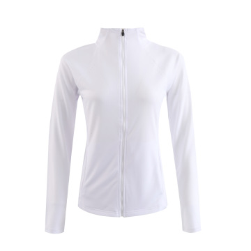 Women's Summer Solid Front Fitness Jackets - Quick-Drying Zipper Shirts with Sunscreen Hood, Elastic & Moisture-Wicking