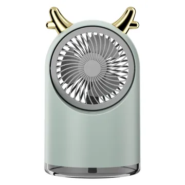 2023 Hot Selling Fawn Design Rechargeable Air Cooling Fan with Humidification Spray for Home Office