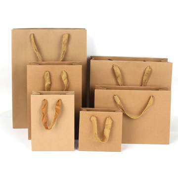 Wholesale Custom Small Kraft Paper Gift Bags with Handles in White, Black, and Brown