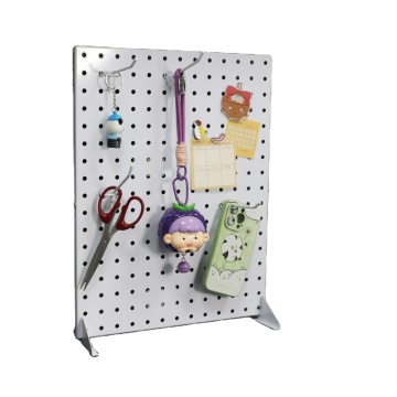 Office Organizer Pegboard Desk Mount: A Black Metal Gaming Pegboard Organization Shelf with Hooks for Enhanced Workspace Management