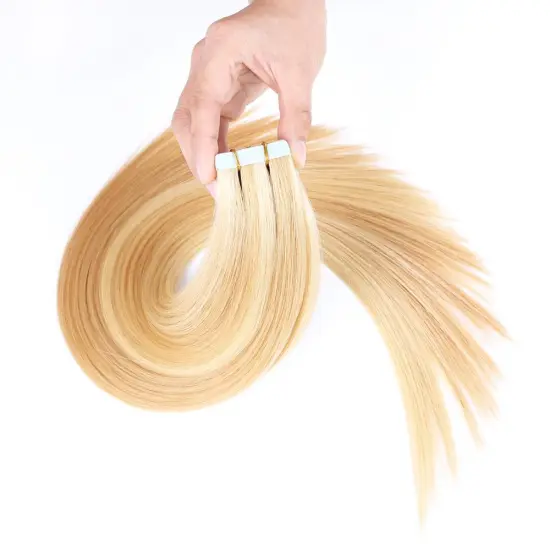 Southeast Asian Raw Human Hair Tape Weave Bulk 27/613 Ombre Color Wholesale Cuticle Aligned Brazilian Virgin Human Hair Weaves