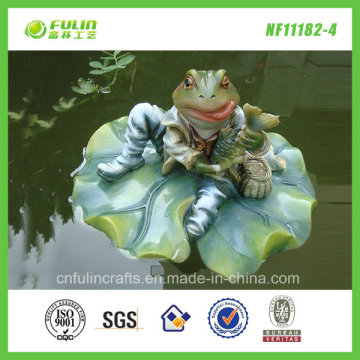2015 New Polyresin Garden Frog Pond Floater (NF11182-4)