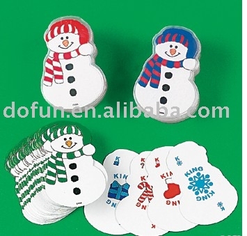 Snowman-Shaped Playing Cards