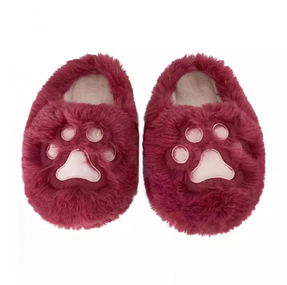 Strawberry Bear Fuzzy Slippers