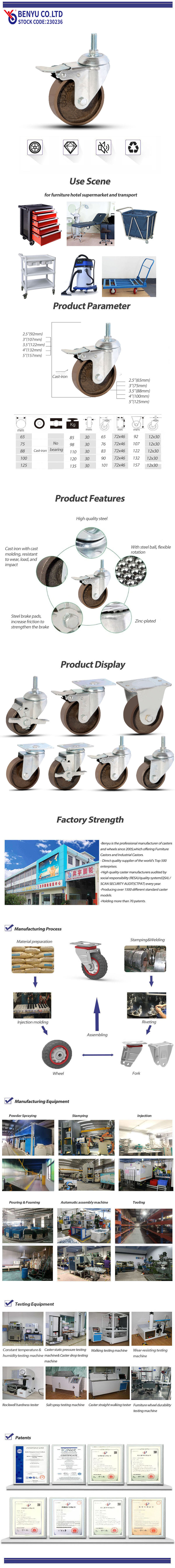 Cast Iron Brake Stem Casters