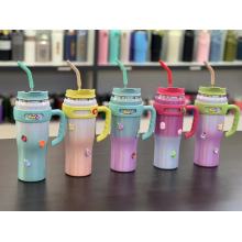 Straw large capacity giant handle insulated cup