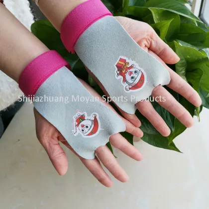 custom kids cowhide gymnastic grip palm pads