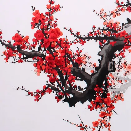 Hand Embroidered Red Plum