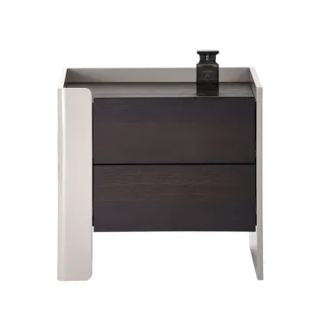 Storage solid wood saddle leather bedside table