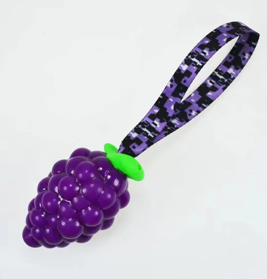 Interactive TPR Grape Dog Chew Toy for Teeth Cleaning