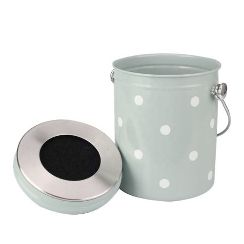 Round Stainless Steel Body Compost Pail for Countertop