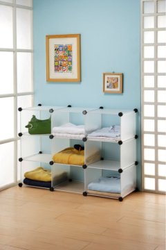 White Cubic Plastic Style Box Storage Shelf