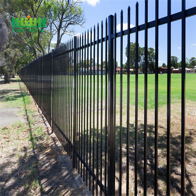 wide welded powder coated picket steel fencing