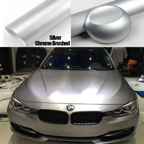 Silver Metal Brush Chrom Car Vinyl Wrapping