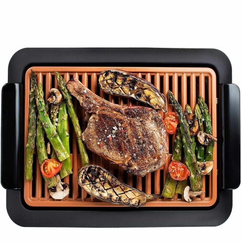 1200W 5-Speed Temperature Adjustable BBQ Grill Pan