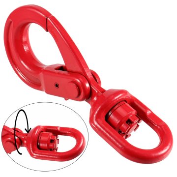 2 Ton Heavy Duty Swivel Lifting Hook Grade 80 - Self-Locking Rigging Steel Eye Sling Hook for Heavy Industry