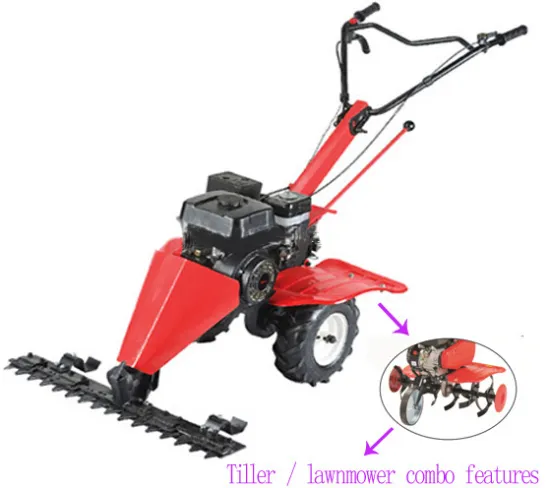 Multifunctional 196cc 6.5HP 168F engine gasoline lawn mower and tiller